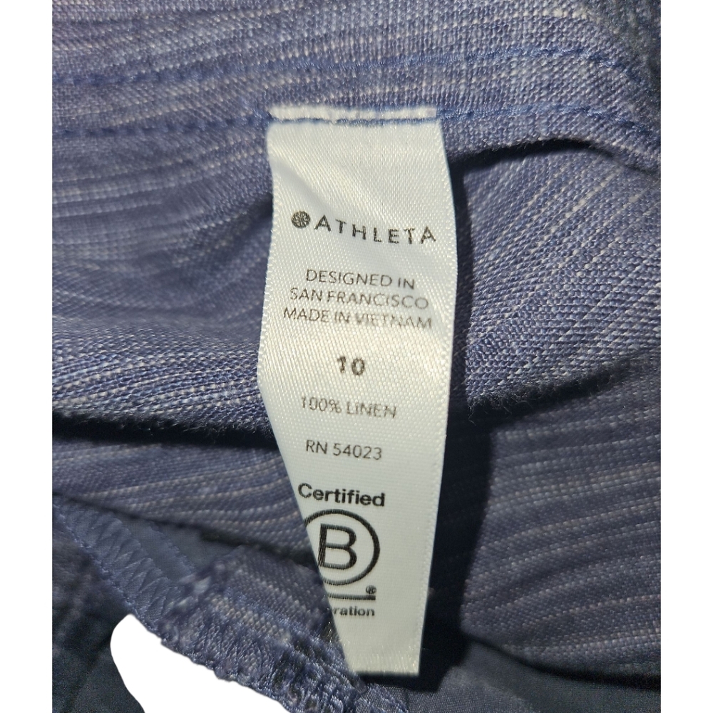 ATHLETA Cabo Blue Chambray Wide Leg Linen Pants Size 10 - Picture 6 of 6